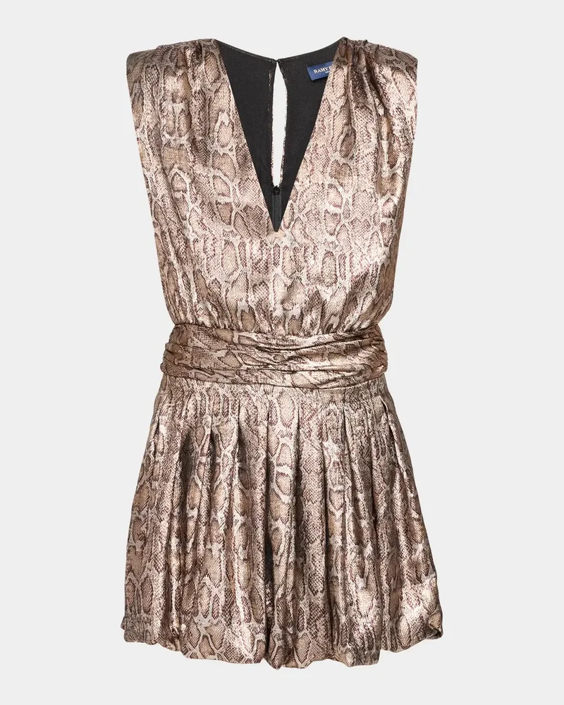 Crystal Snake V-Neck Mini Dress