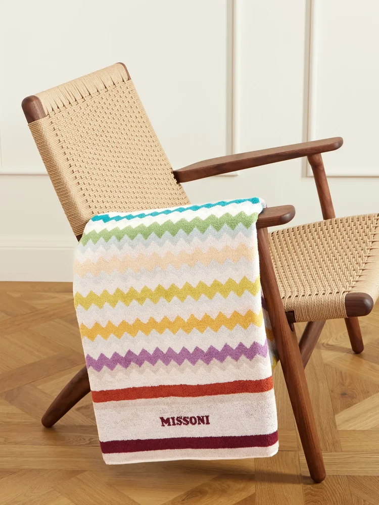 Striped cotton-terry towel