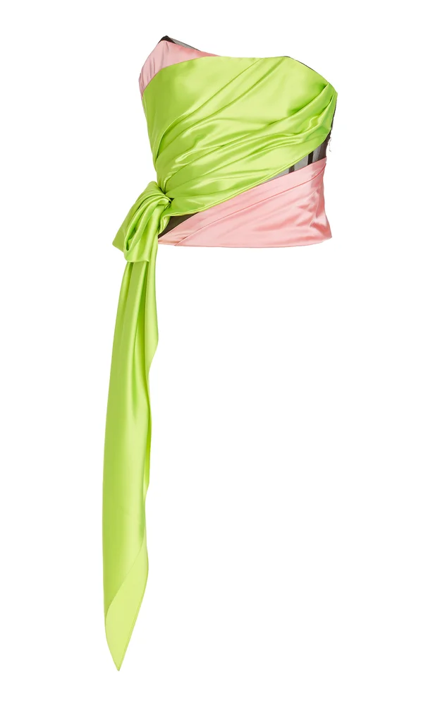 Draped Asymmetric Bustier Top