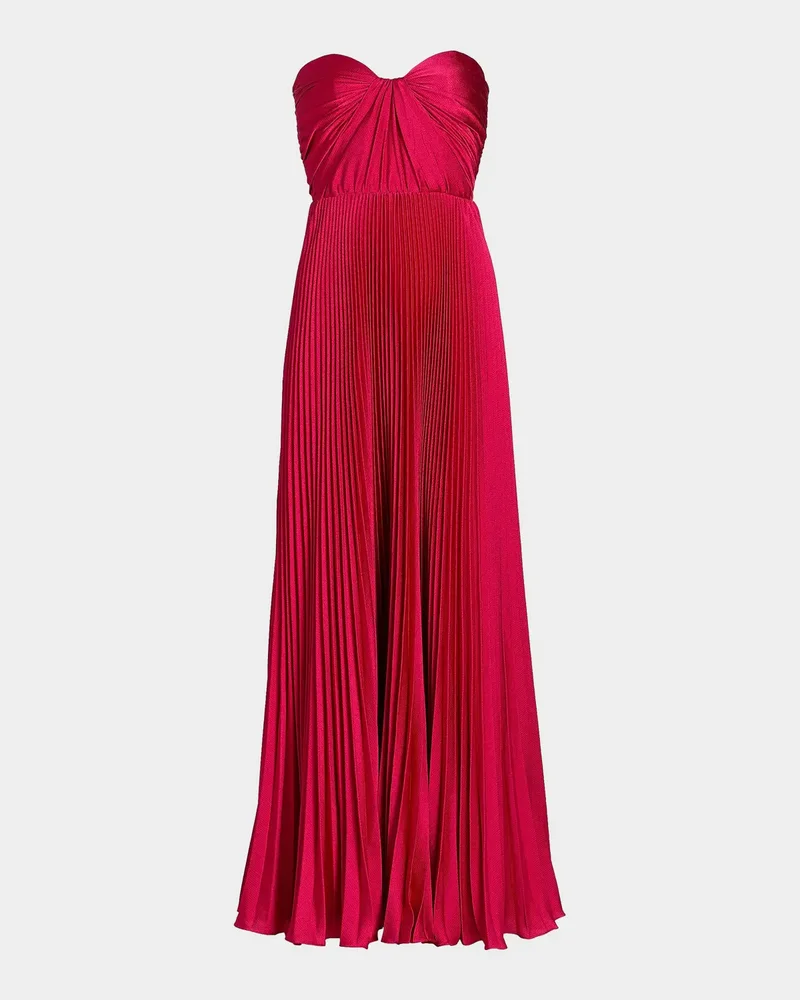 Elia Satin Plissé Gown