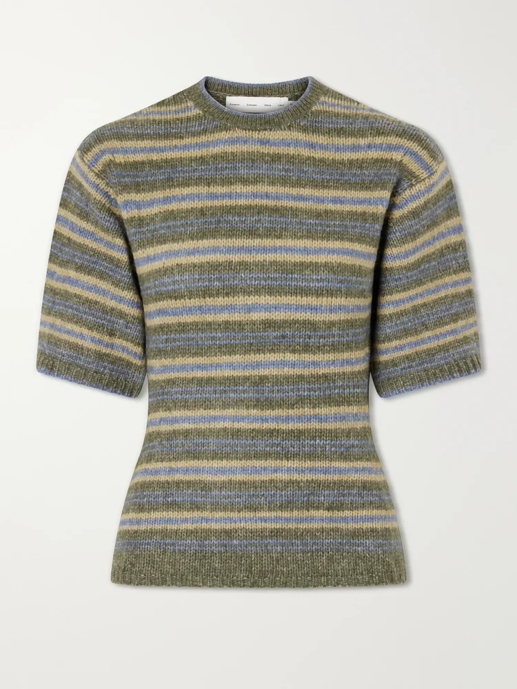 Dana striped wool-blend sweatshirt