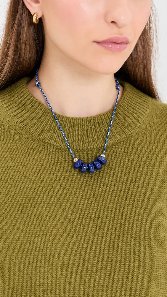 14k Lapis Lazuli Slider Necklace