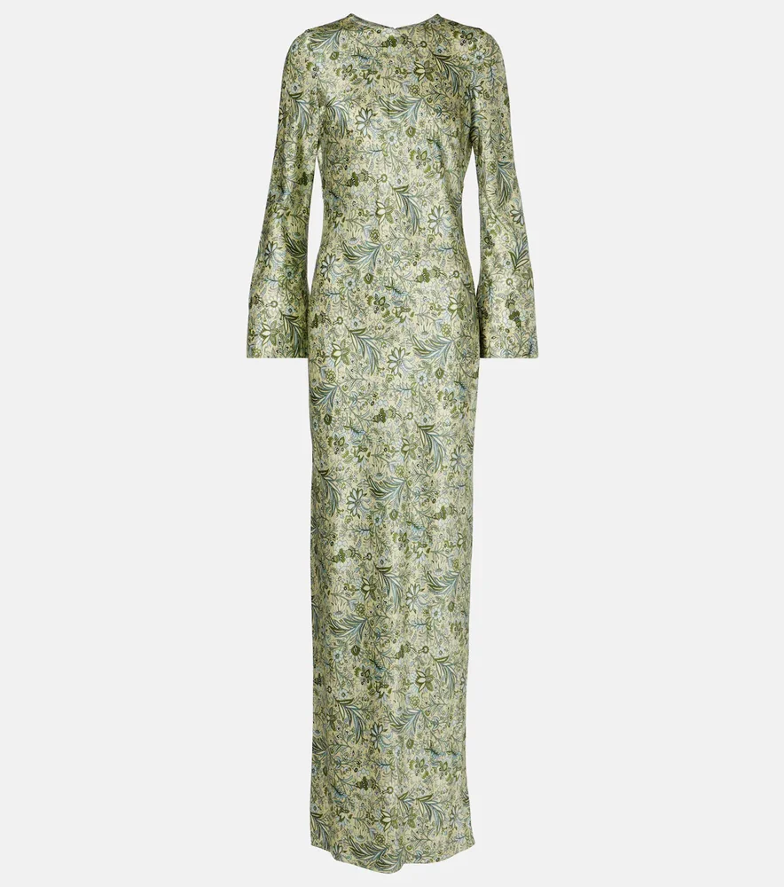 Gemma printed silk-blend maxi dress