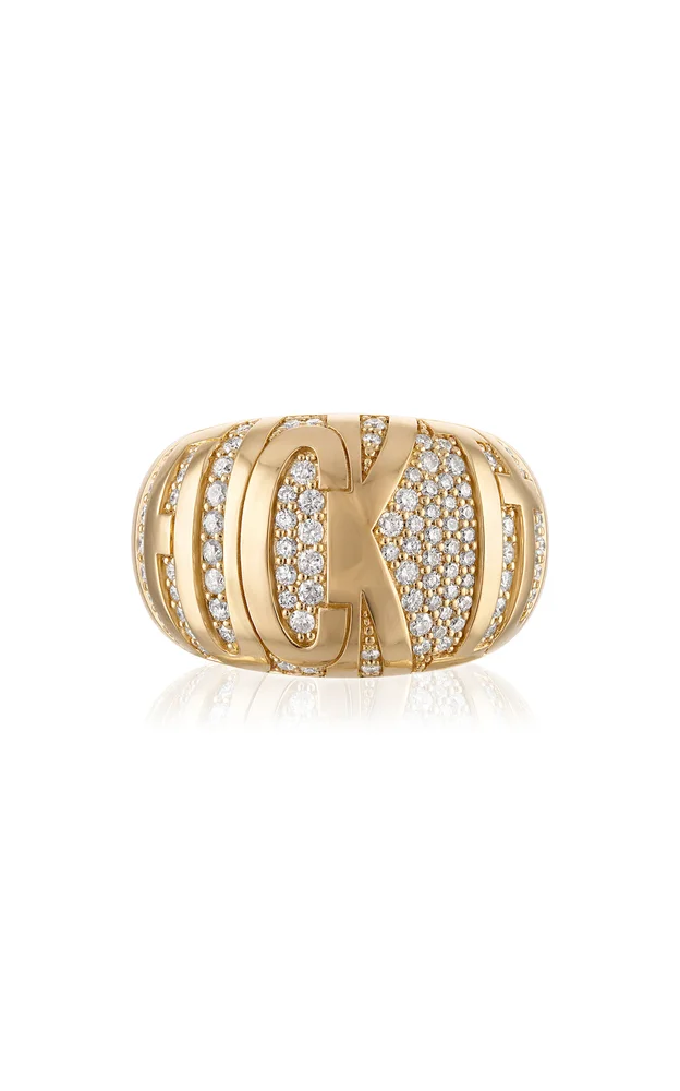 "F*ck It" 14K Yellow Gold Diamond Ring