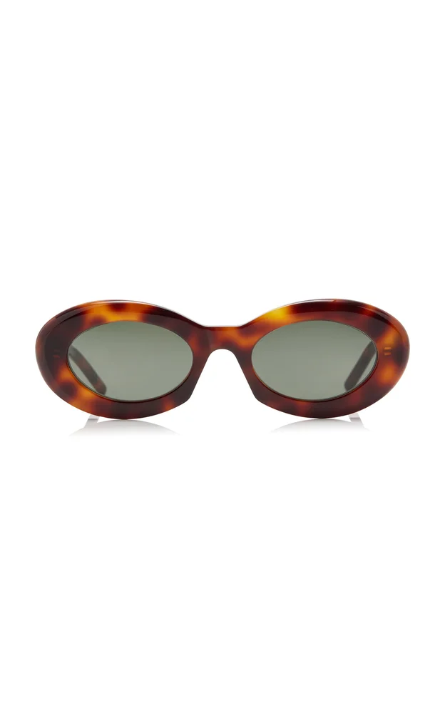 Oval-Frame Acetate Sunglasses