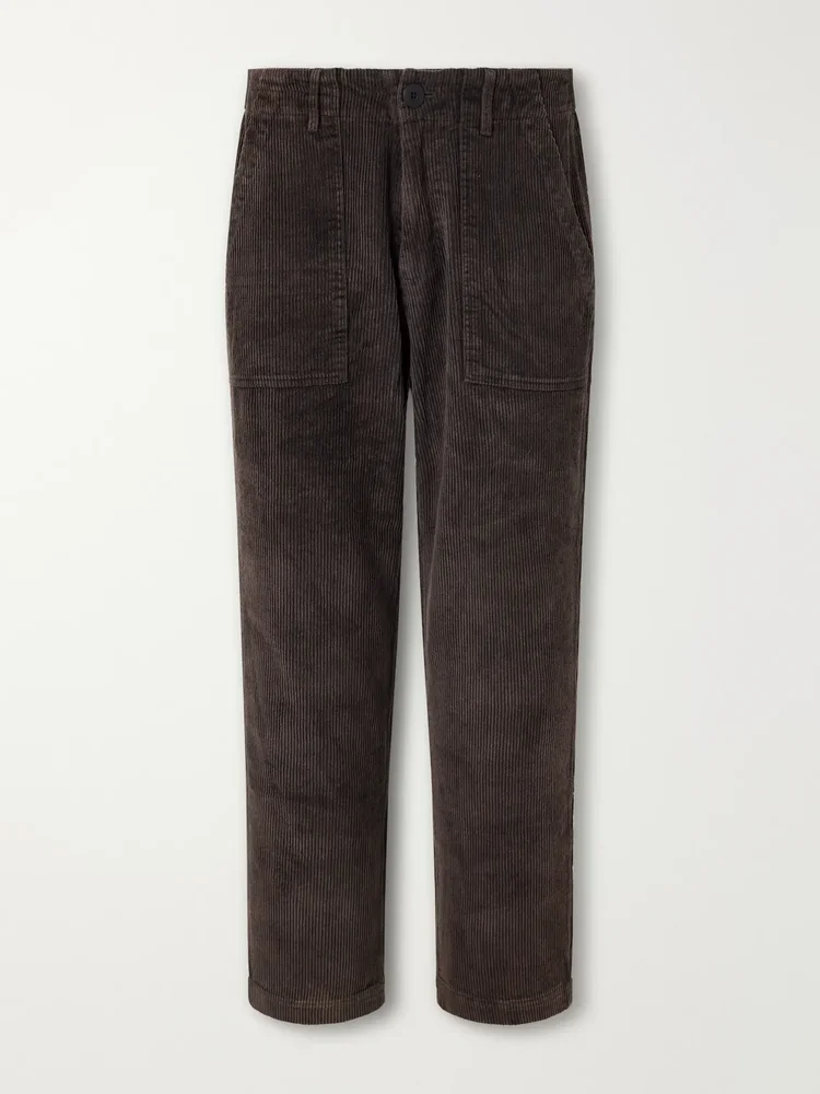 Straight-Leg Cotton-Corduroy Trousers