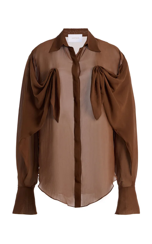 Exclusive Draped Silk Top