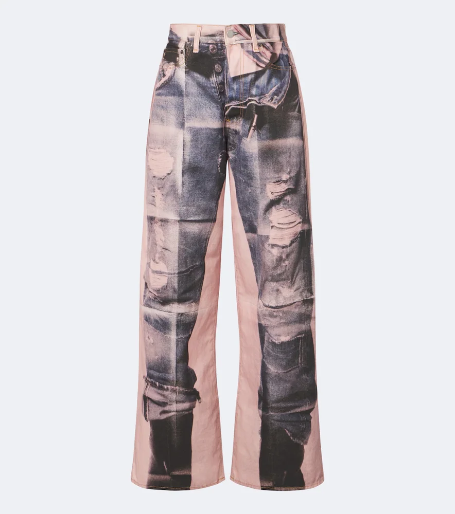 1981 trompe l'œil wide-leg jeans