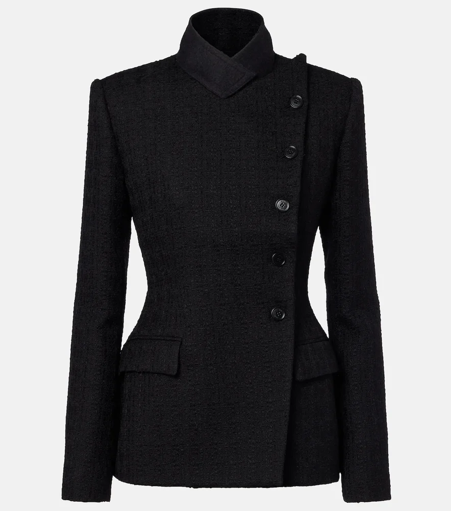 Wool and mohair tweed jacket