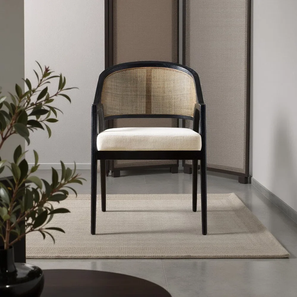 Aliha Upholstered Cane Back Side Chair, Set of 2