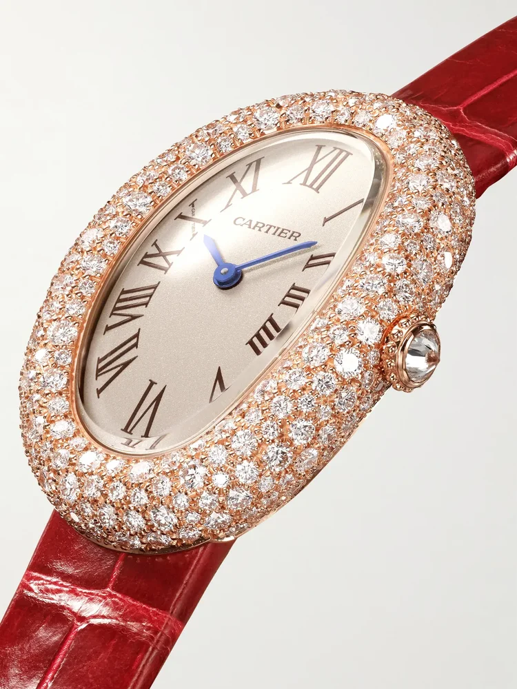 Baignoire medium 18-karat rose gold diamond watch