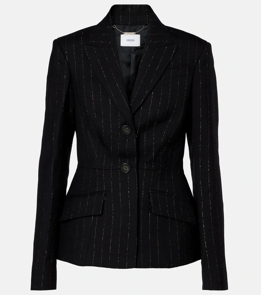 Pinstripe wool blazer