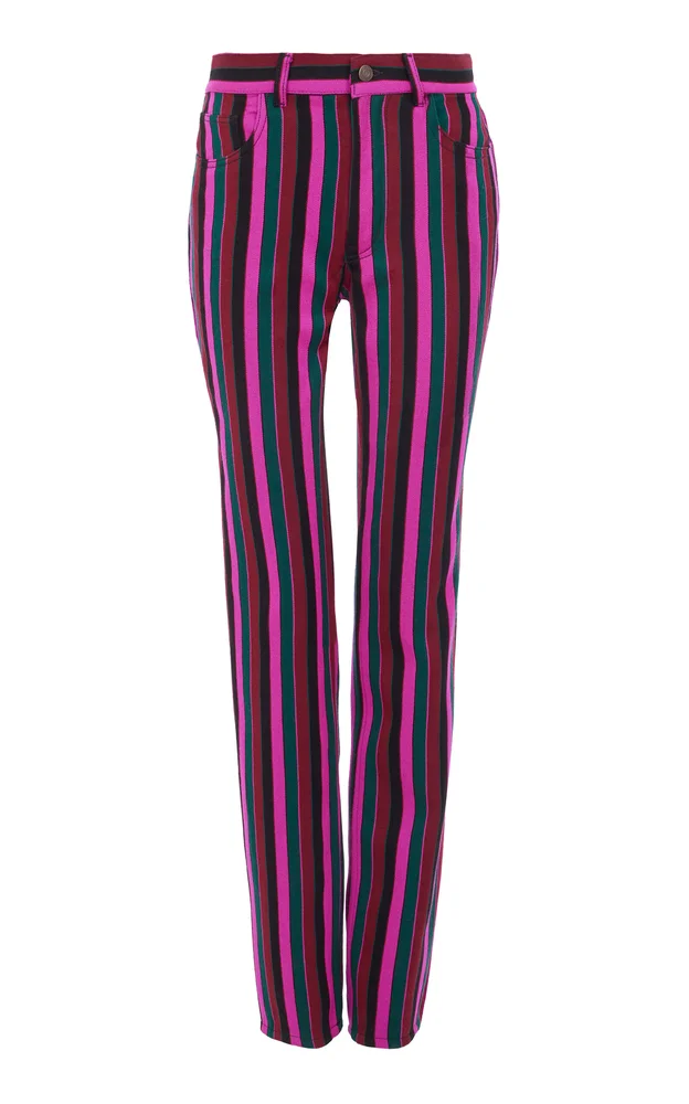 Striped Virgin Wool Slim-Leg Pants