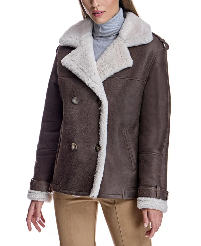 Double Breasted Shearling Jacket