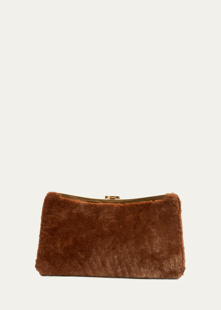 Solange Shearling Clutch