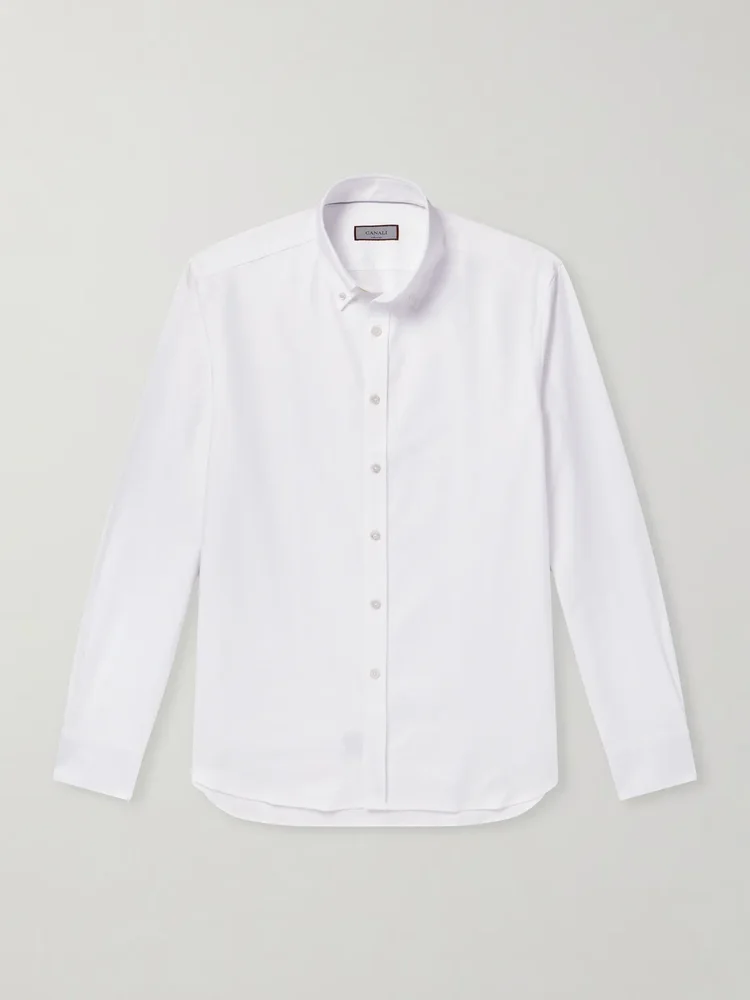 Button-Down Collar Cotton-Poplin Shirt
