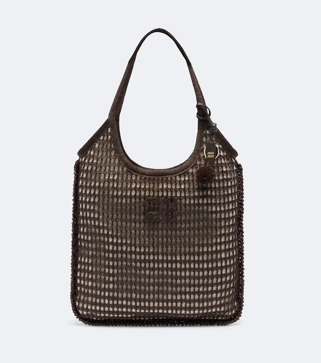 Ivy crochet raffia-effect shopper