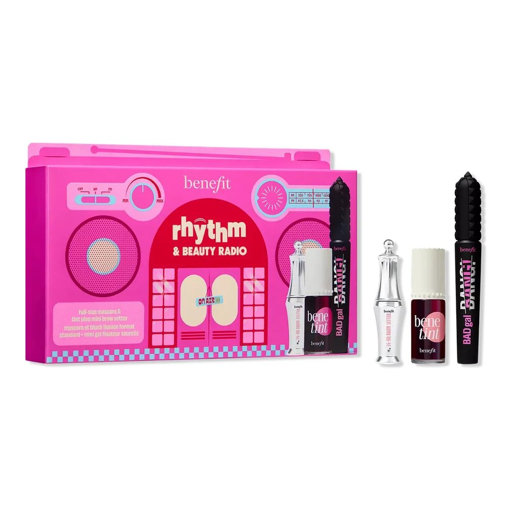 Rhythm & Beauty Radio Full-Size & Mini Lash, Brow, Lip & Cheek Bestsellers Trio