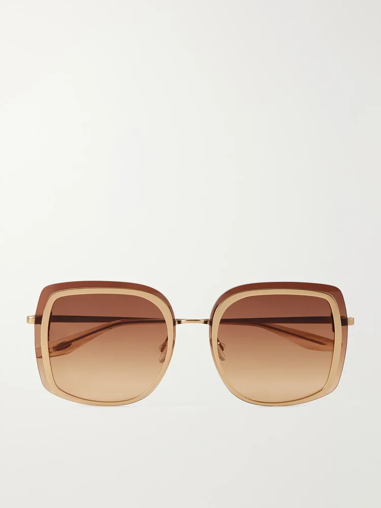 Halima oversized square-frame gold-tone titanium sunglasses