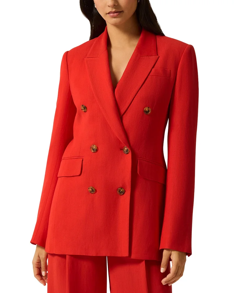 Double-Breasted Blazer in Suede