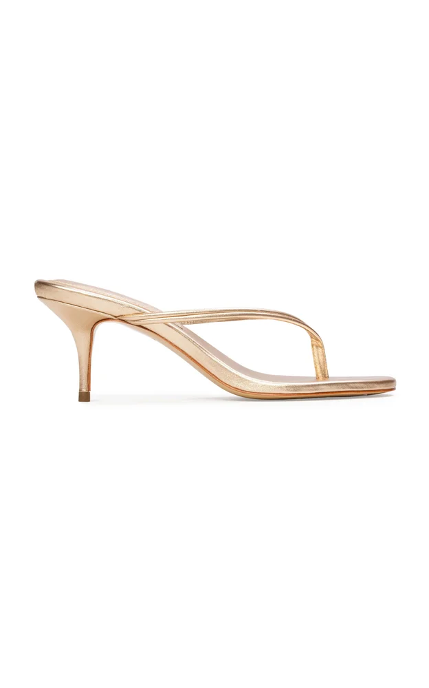 Marci Metallic Leather Thong Sandals