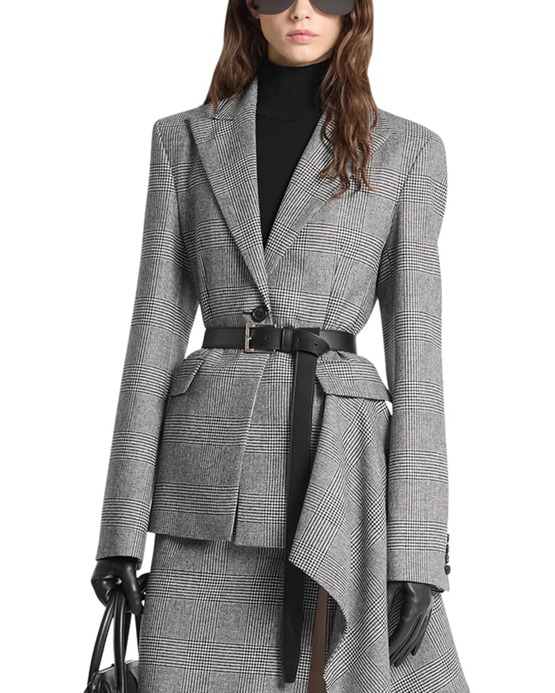 Glenplaid Streamer One Button Blazer