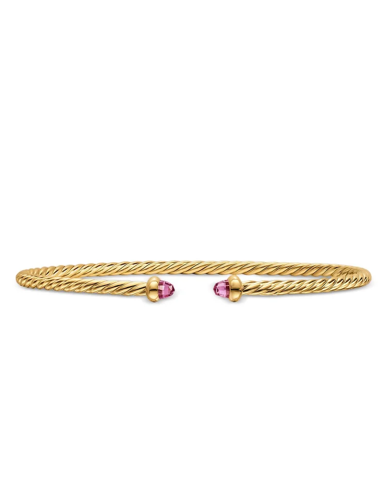 Micro Cablespira Flex Bracelet in 18K Gold with Amethyst