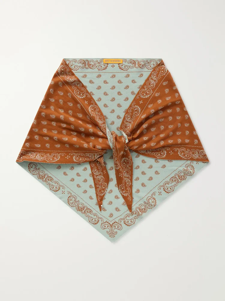 The Wild Rag cotton and silk-blend jacquard scarf