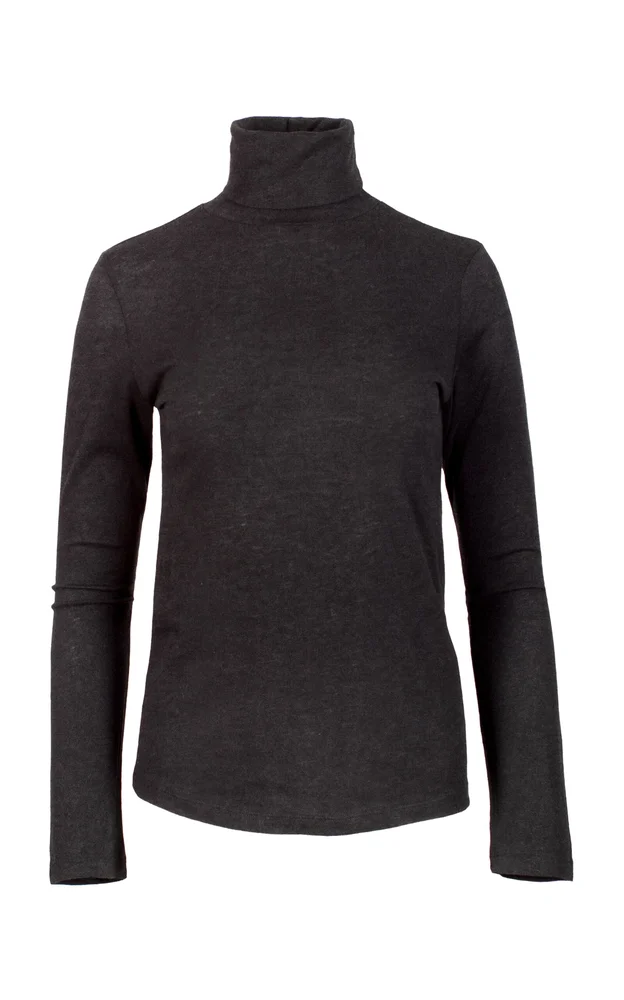 Cotton-Cashmere Turtleneck Top