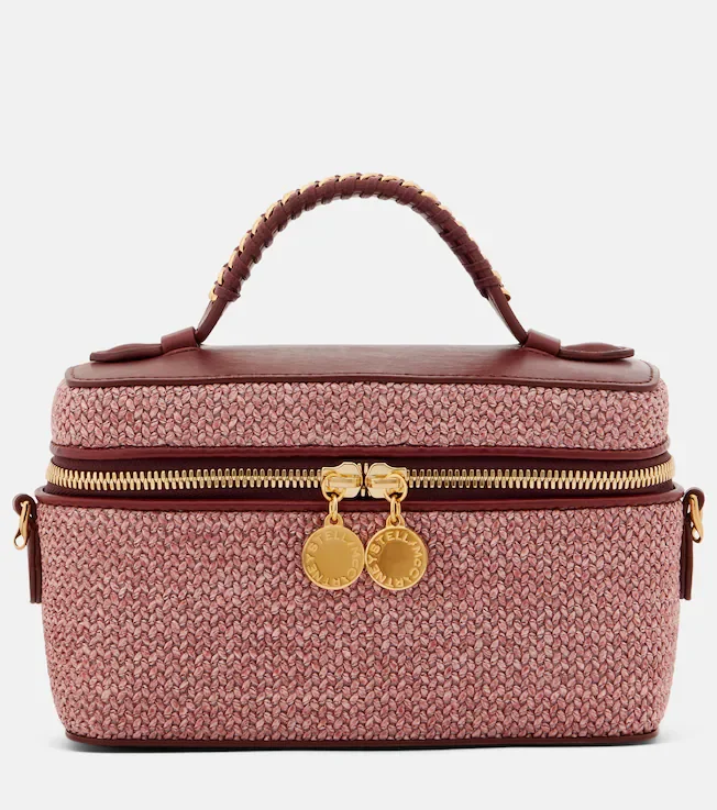 Falabella raffia-effect vanity bag