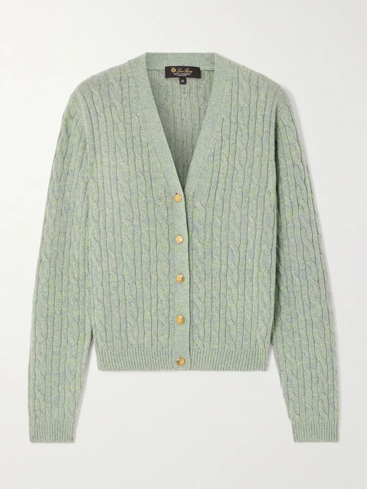 Cable-knit cashmere cardigan