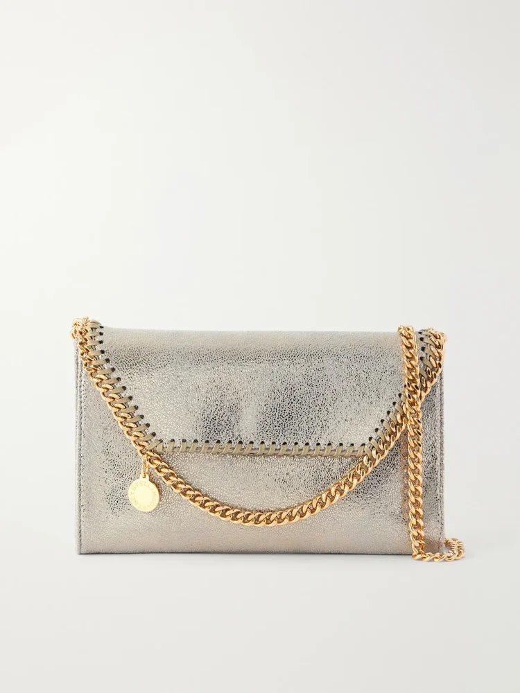 falabella mini metallic vegetarian material shoulder bag
