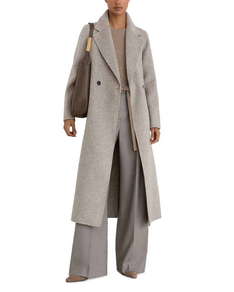 Daia Wool Blend Herringbone Coat