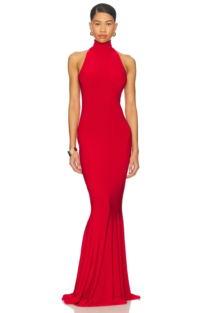 SNAKE MESH FISHTAIL GOWN