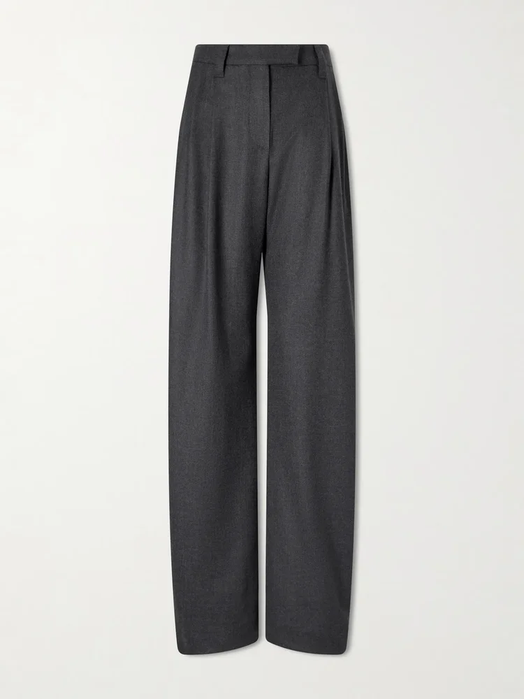 Wool wide-leg pants