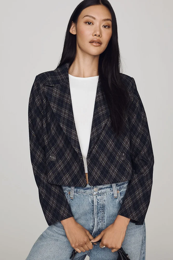Cropped Knit Blazer