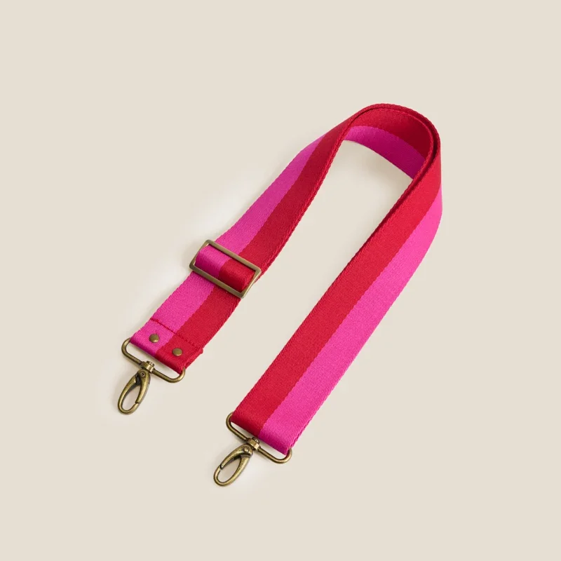 Adjustable Crossbody Strap - Pink & Red Stripe