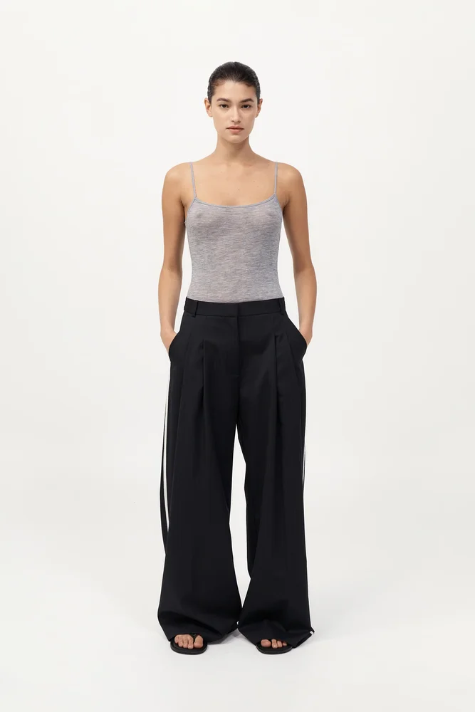 Side Stripe Homme Pant - Black Pinstripe