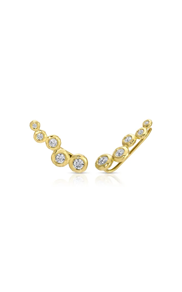 Nesting Gem 18K Yellow Gold Diamond Ear Crawler