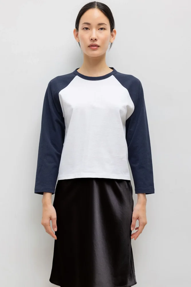 LESET The Margo Long Sleeve Baseball Tee