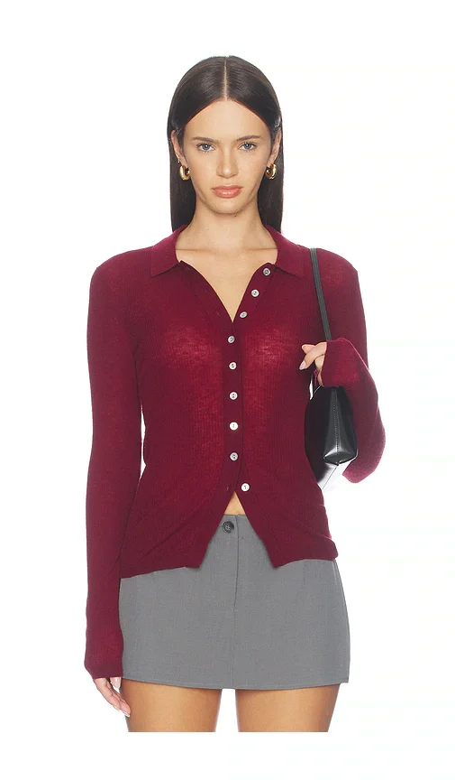 Korey Merino Blend Featherwight Rib Cardigan
