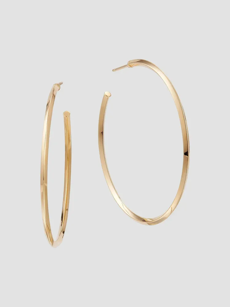 Royale 14K Yellow Gold Thin Hoop Earrings