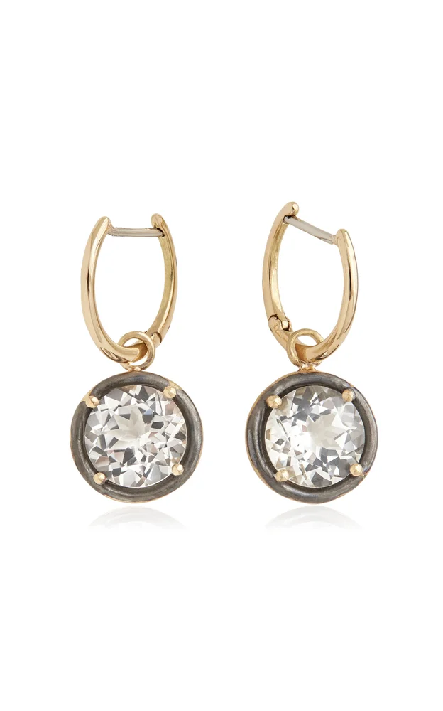 18K Yellow Gold Topaz Earrings