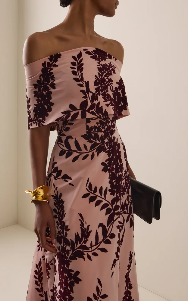 Flocked Taffeta Deedie Gown