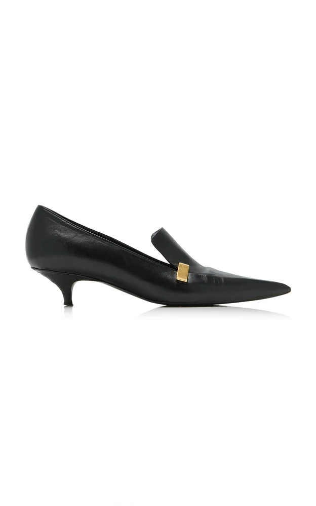 Slash Leather Loafer Pumps