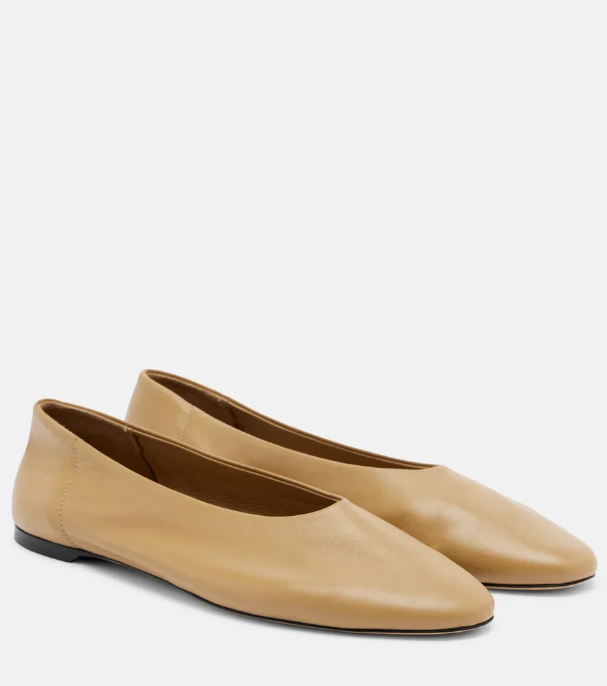 Leather ballet flats
