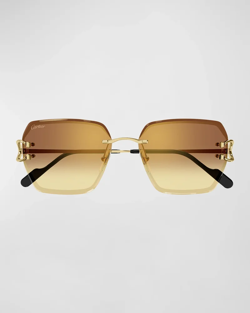 Rimless Metal Butterfly Sunglasses