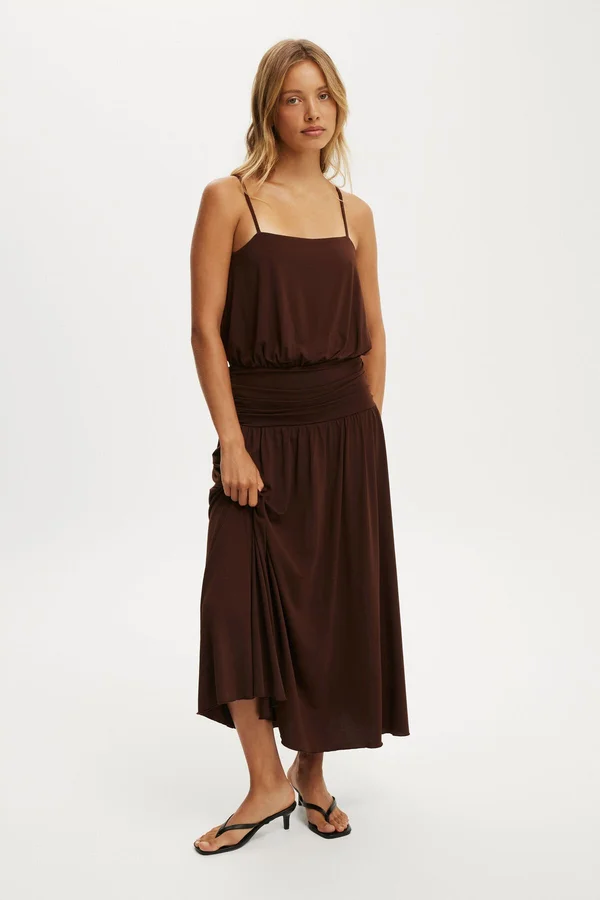 Isla Basque Waist Maxi Dress