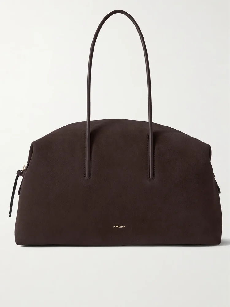 The Stockholm large leather-trimmed suede tote