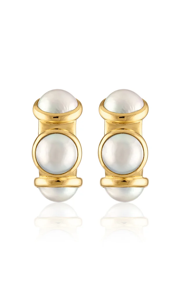 Vic 18K Yellow Gold Pearl Earrings